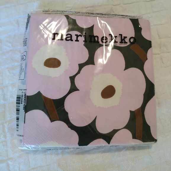 Marimekko Kitchen Marimekko Purple Unikko Paper Cocktail Napkins